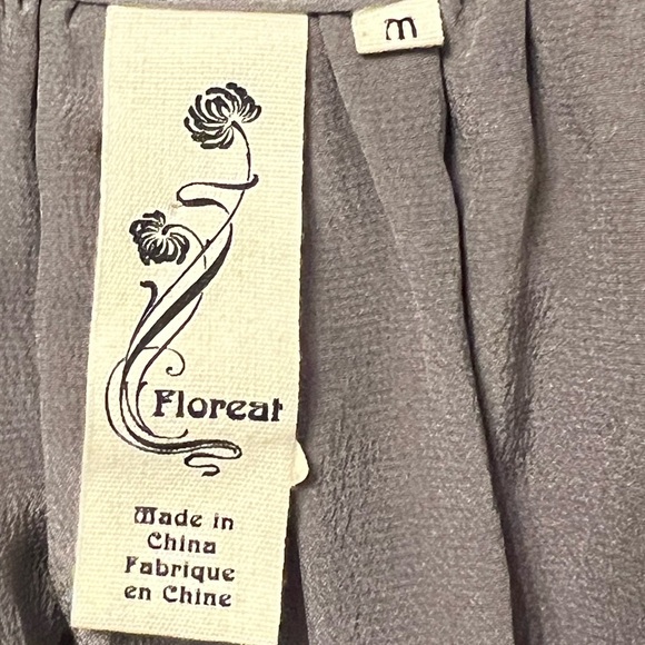 Floreat Gray/taupe Silk Ruffled Mini Dress M - Picture 8 of 12